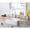 Gourmetier Solid Surface Stone Apron Front Farmhouse Sgl Bowl Kitchen Sink, White GKFA331810LD